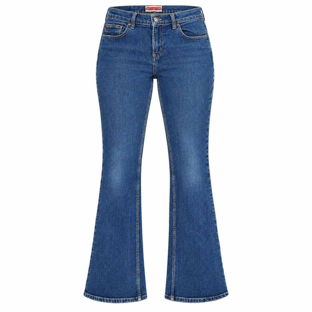 Z Cavaricci Flirt Rigid Women Dark Wash Flare‎ Jeans Blue Size 3 Y2K Retro 28x32